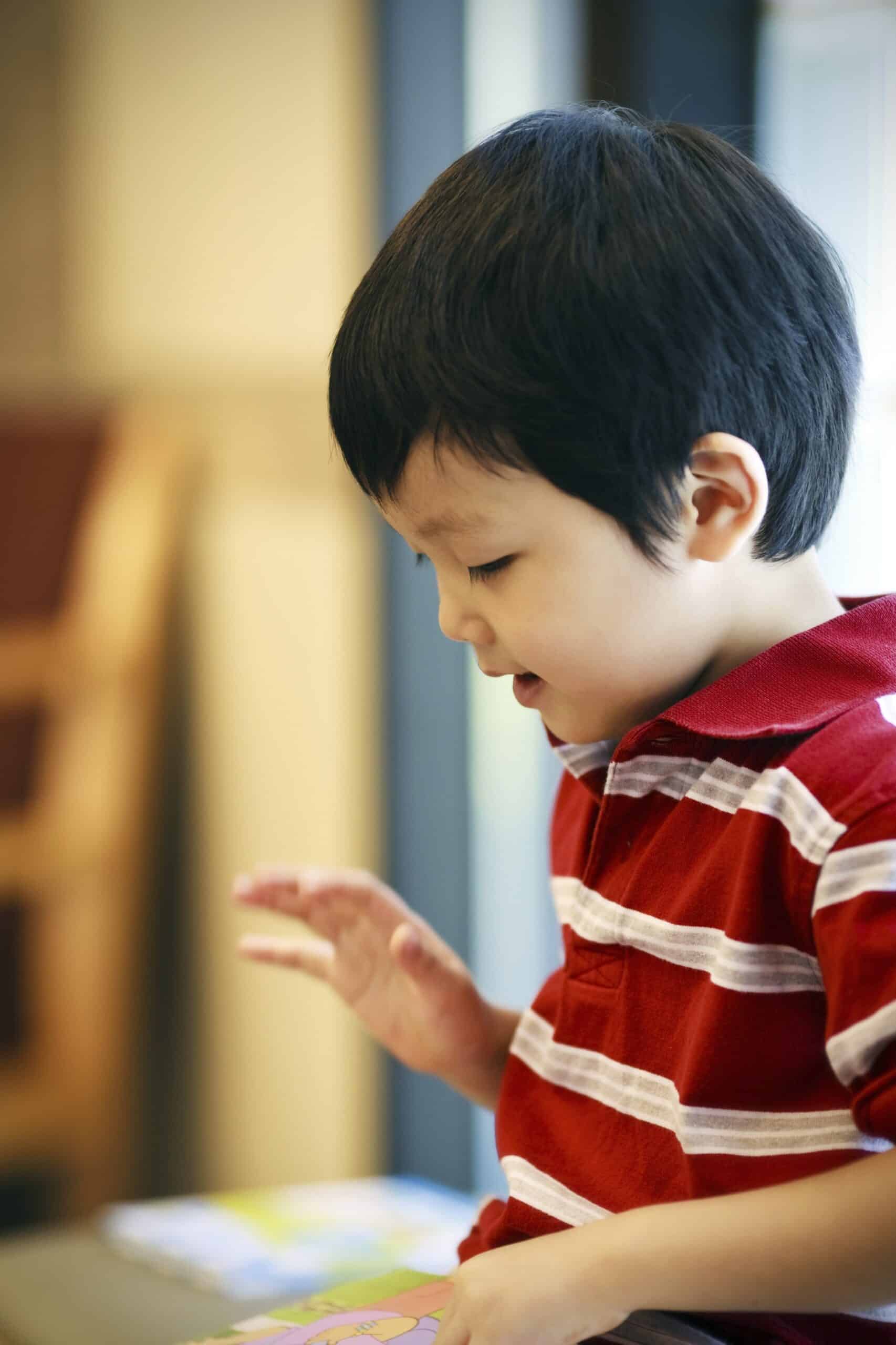 A child reads a book